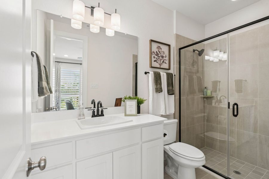 Stylish Secondary Bathroom in American Legend Homes Model Home Stylish Secondary Bathroom in American Legend Homes Model Home