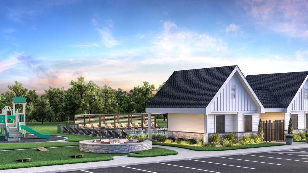 Mingle with neighbors at the fire pit and common space