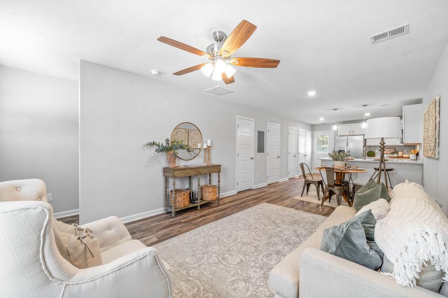 Furnished interior in a model home at Lexington Place Townhomes in Clarksville (Image 12). Furnished interior in a model home at Lexington Place Townhomes in Clarksville (Image 12).