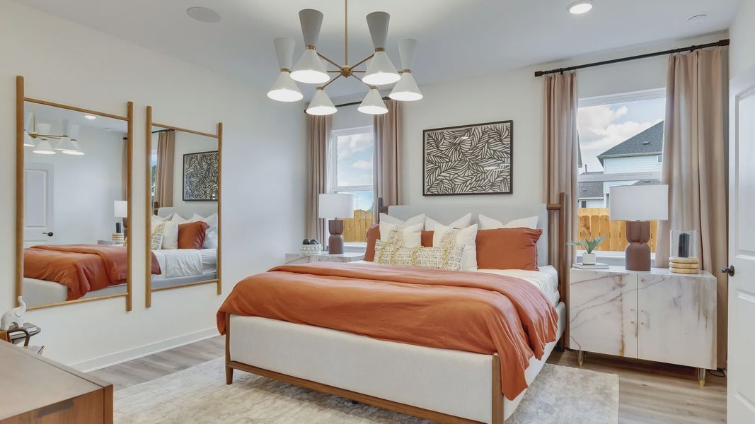 Furnished interior in a model home at Creeks Crossing in Elgin (Image 31).