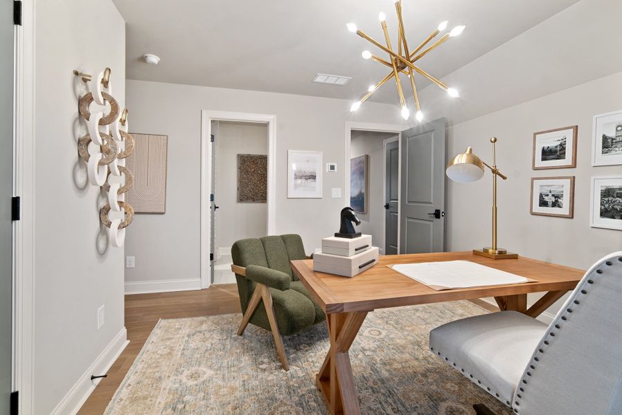 Furnished interior in a model home at Palisades in Cumming (Image 17).