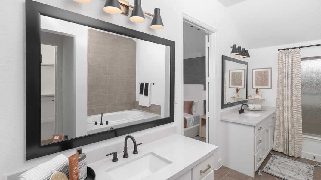 Furnished interior in a model home at Terraces 62' in Rockwall (Image 12). Furnished interior in a model home at Terraces 62' in Rockwall (Image 12).