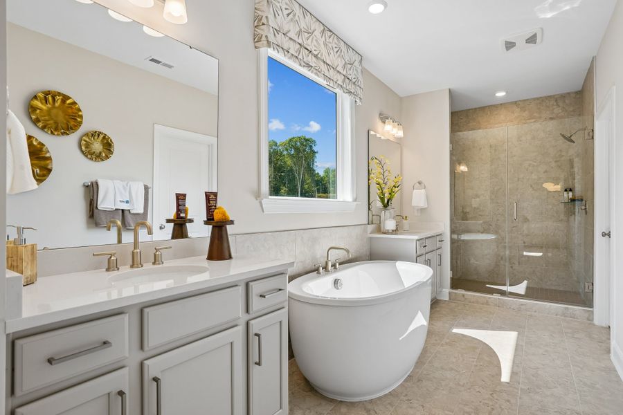 Furnished interior in a model home at Blue Run in Raleigh (Image 30).