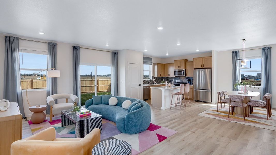 Furnished interior in a model home at Granary in Johnstown (Image 3).