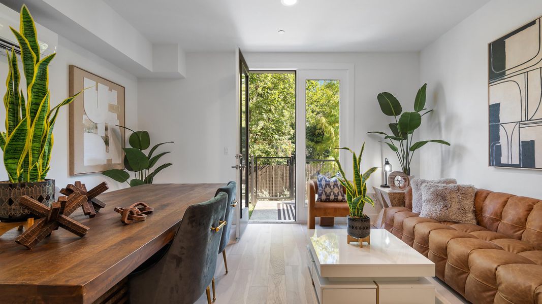 Furnished interior in a model home at Bluebonnet Lofts in Austin (Image 29).