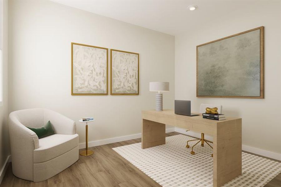 Flexible spaces that work for home office, hobbies, or guests.