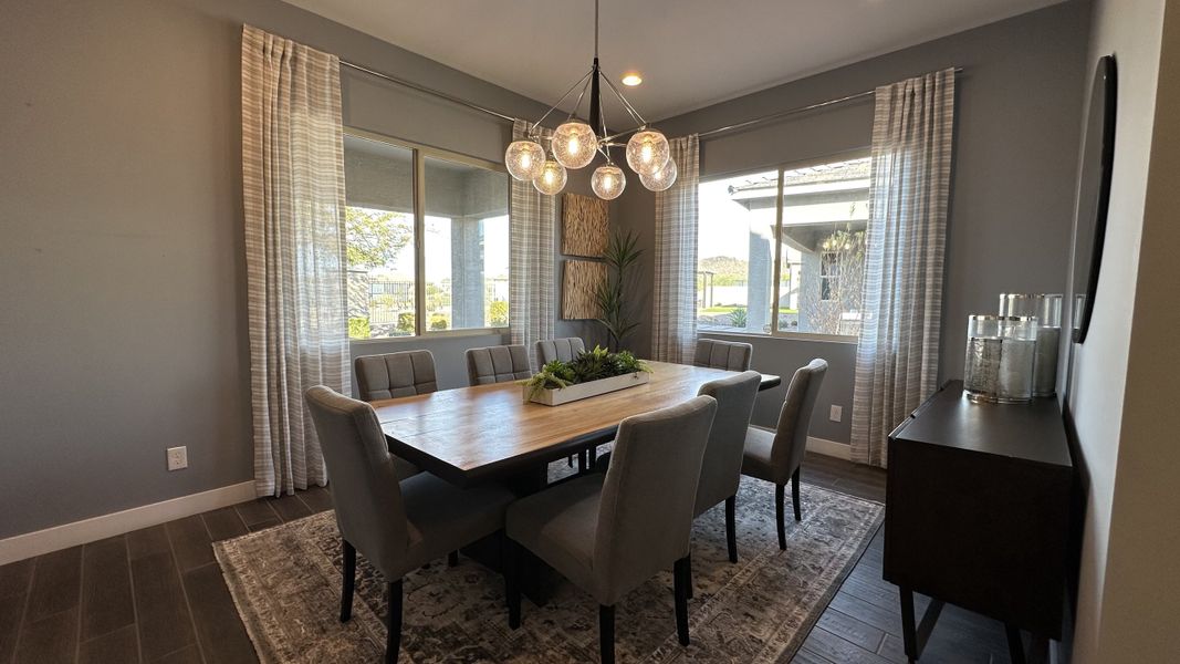 Furnished interior in a model home at CantaMia at Estrella 55+ in Goodyear (Image 29).