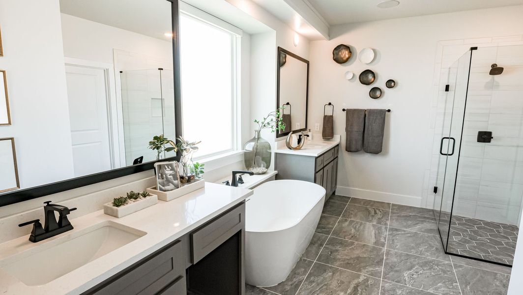 Furnished interior in a model home at Trails at Cottonwood Creek in Rowlett (Image 8). Furnished interior in a model home at Trails at Cottonwood Creek in Rowlett (Image 8).