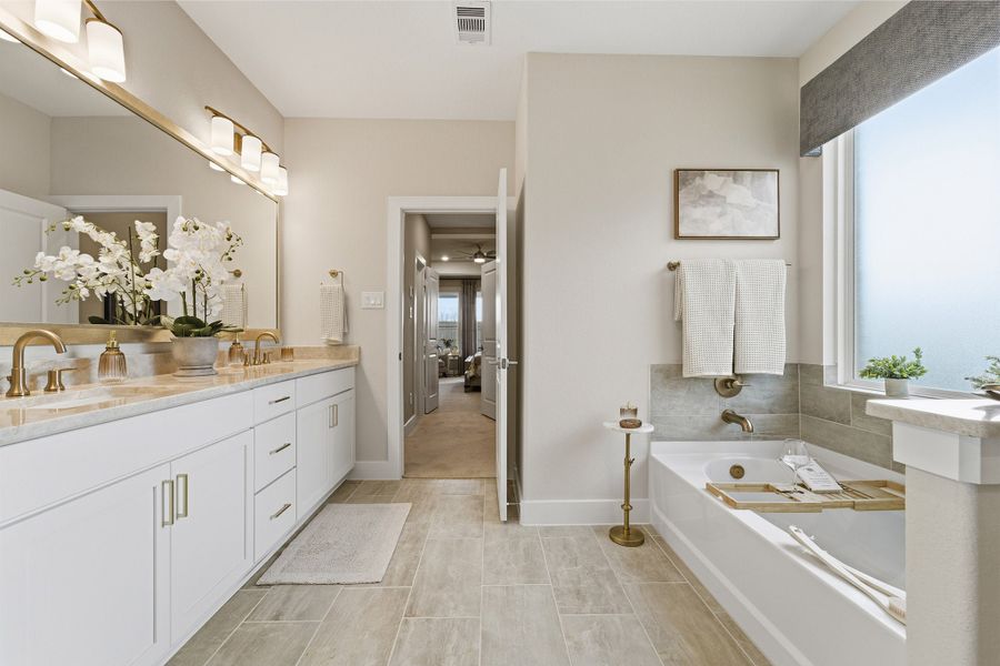 Furnished interior in a model home at Ashland in Angleton (Image 37).