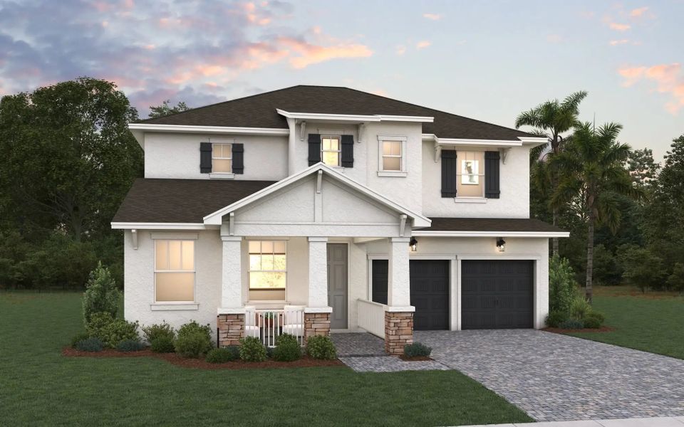 Front exterior of a home in the Hamlin Meadows 50' community, located in Winter Garden, FL (Image 4).
