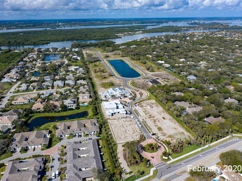 Aerial view of the The Strand community in Vero Beach, FL, showing layout and nearby surroundings (Image 63).