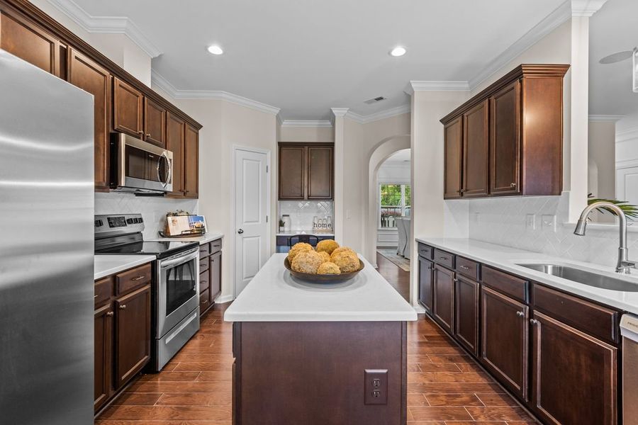 Furnished interior in a model home at The Preserve at Langston in Winterville (Image 22).