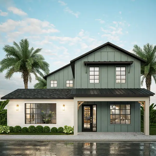 Front exterior of a home in the Preserve at Lakeside community, located in St. Cloud, FL (Image 1).