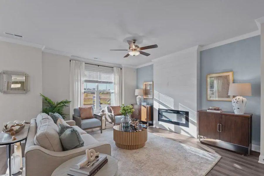 Furnished interior in a model home at Kinsley in Wake Forest (Image 5).