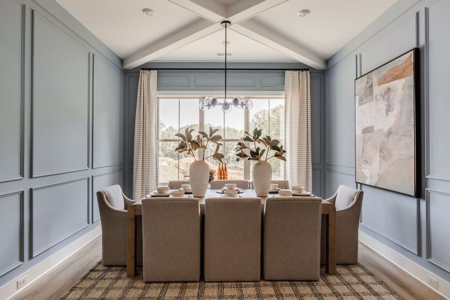 Furnished interior in a model home at Mayes Hall in Davidson (Image 40).