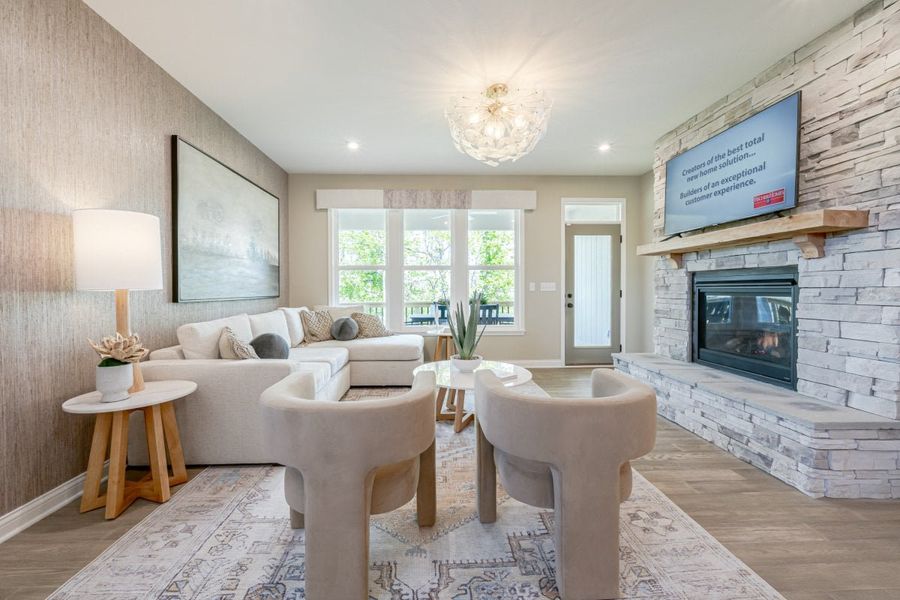 Furnished interior in a model home at Savannah Lakes in Dallas (Image 28).