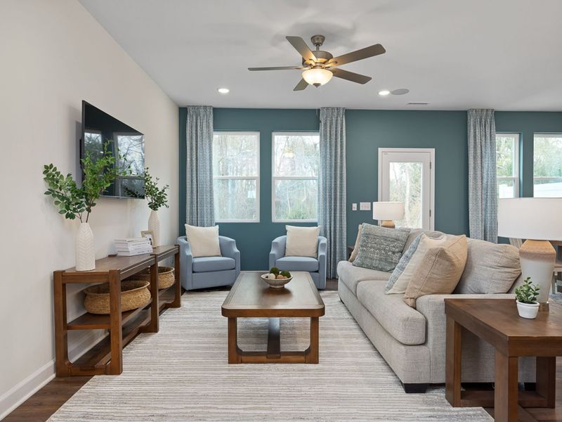 Furnished interior in a model home at Gregory Village Townhomes in Lillington (Image 4).