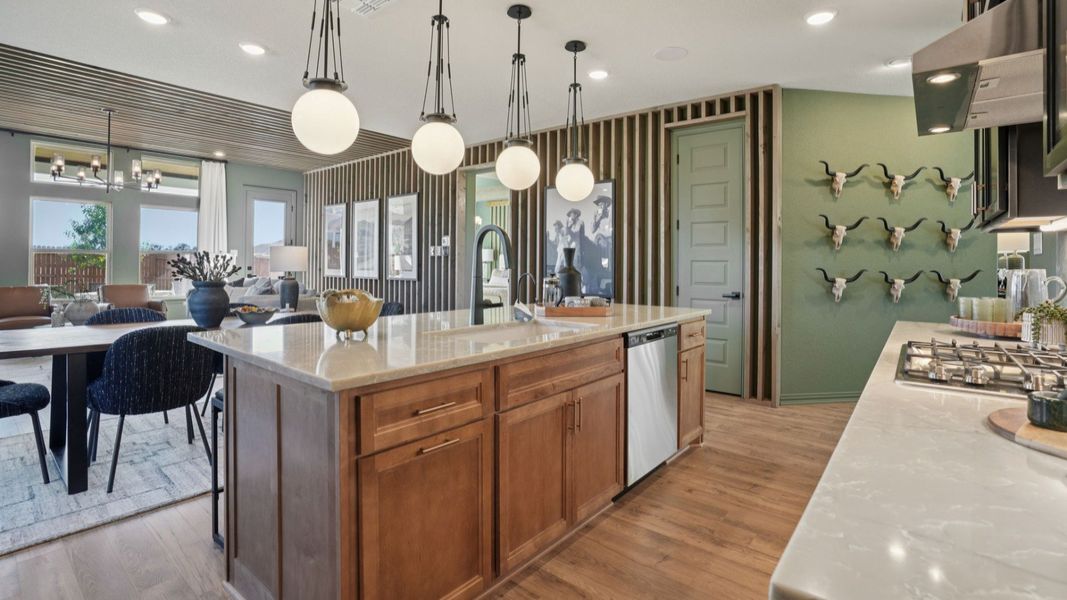 Furnished interior in a model home at Stream Waters in Seguin (Image 28).