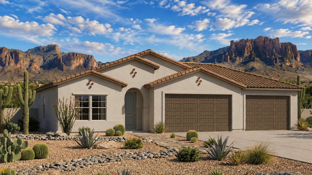 Front exterior of a home in the Silver Cross community, located in San Tan Valley, AZ (Image 14). Front exterior of a home in the Silver Cross community, located in San Tan Valley, AZ (Image 14).