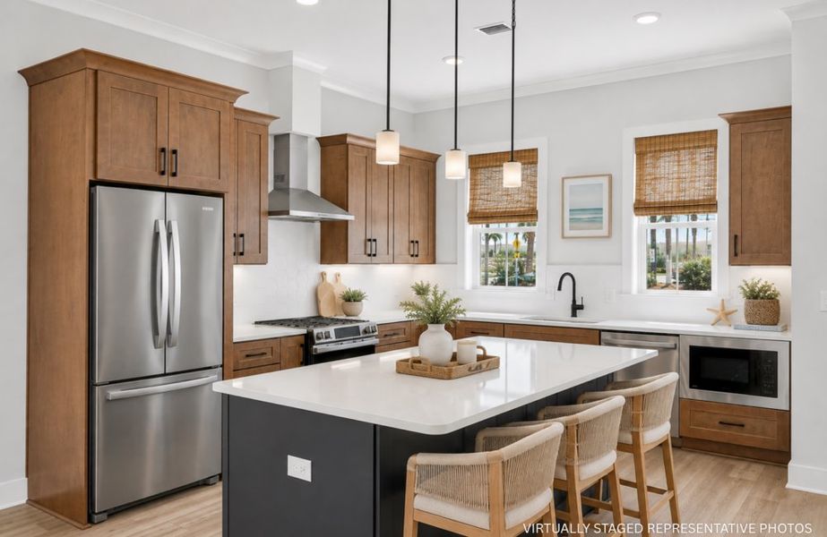 Furnished interior in a model home at Thomas Drive in Panama City Beach (Image 6).