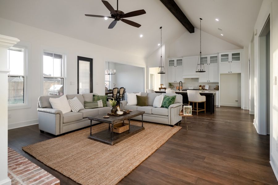 Furnished interior in a model home at Greens Prairie Reserve in College Station (Image 8).