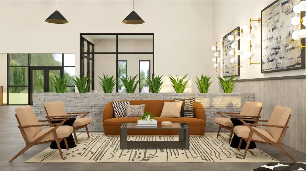 Clubhouse atrium lounge Clubhouse atrium lounge