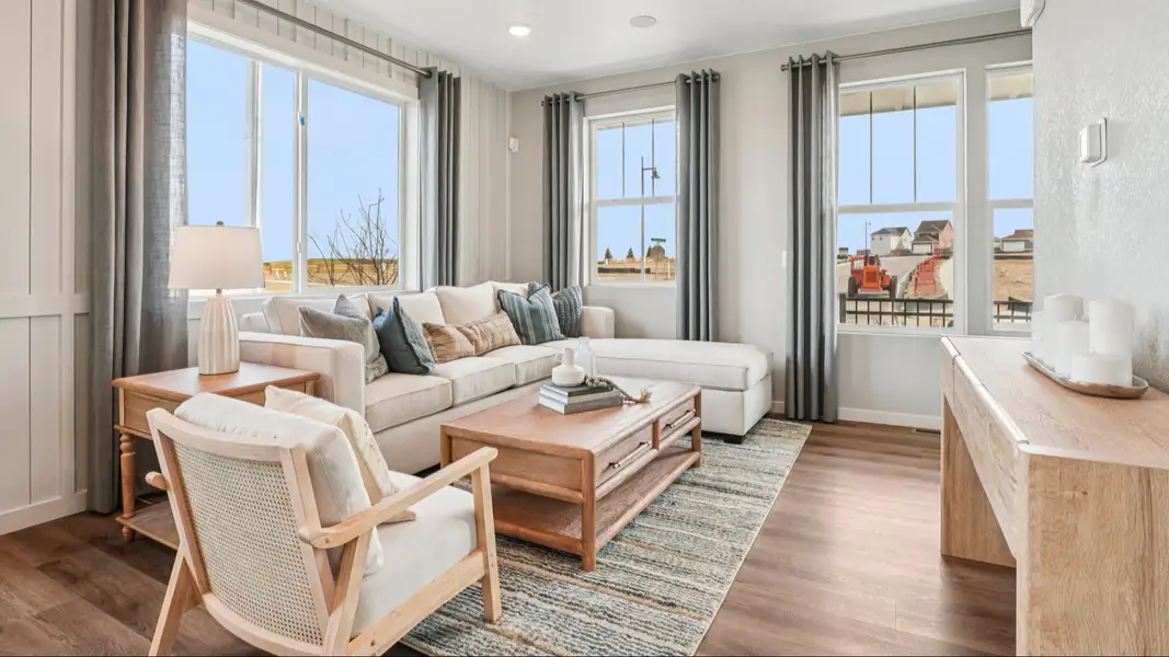 Furnished interior in a model home at Westerly - Townhomes in Erie (Image 6). Furnished interior in a model home at Westerly - Townhomes in Erie (Image 6).