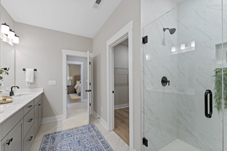 Furnished interior in a model home at Landing at Clemson Marina in Seneca (Image 8).