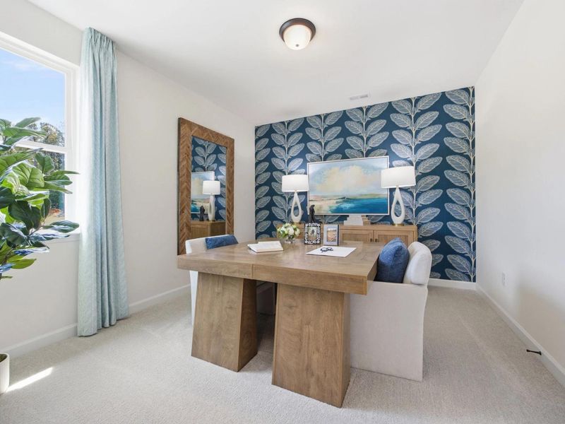 Furnished interior in a model home at Sage on North Main in Wake Forest (Image 8).