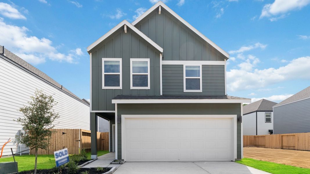 Front exterior of a home in the Alaia Crossing community, located in Houston, TX (Image 2). Front exterior of a home in the Alaia Crossing community, located in Houston, TX (Image 2).