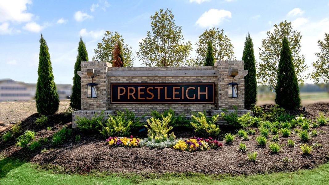 Entrance to the The Reserve at Prestleigh community in Wake Forest, NC, featuring signage and landscaping (Image 2).