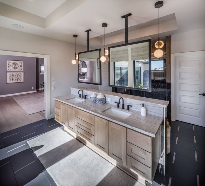 Furnished interior in a model home at Harvest Green in Richmond (Image 19).