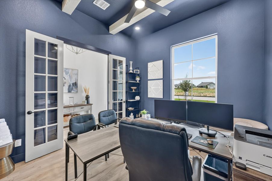 Furnished interior in a model home at Paloma Ranches in Justin (Image 21).