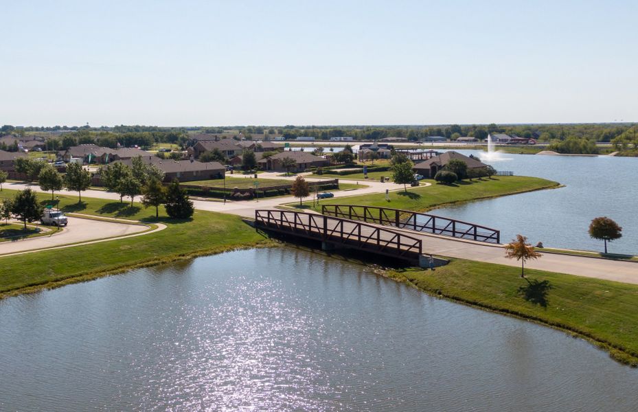 Scenic ponds and bridge