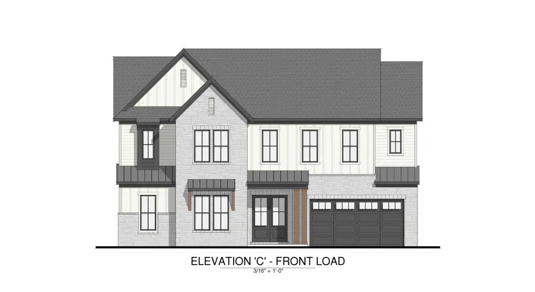 Architectural rendering of home exteriors planned for Gracewood in New Hill, NC (Image 4).