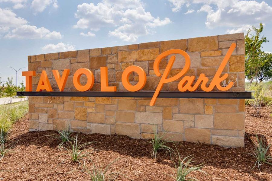 Entrance to the Tavolo Park community in Fort Worth, TX, featuring signage and landscaping (Image 1). Entrance to the Tavolo Park community in Fort Worth, TX, featuring signage and landscaping (Image 1).