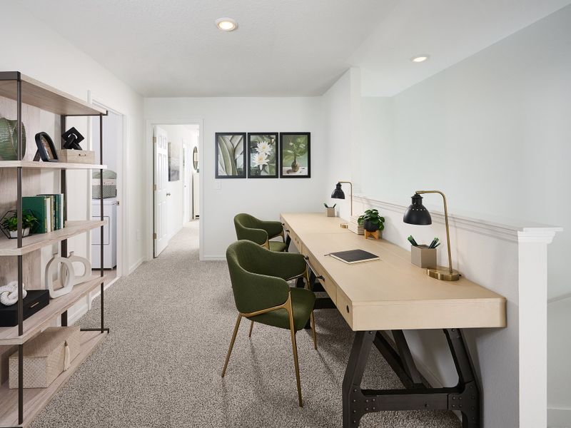 Furnished interior in a model home at Cagan Crossings West in Clermont (Image 19). Furnished interior in a model home at Cagan Crossings West in Clermont (Image 19).