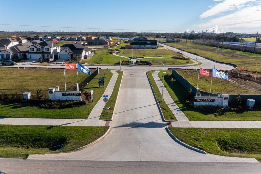Aerial view of the Bay Creek community in Baytown, TX, showing layout and nearby surroundings (Image 11).