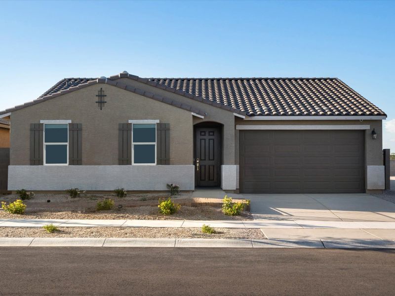Front exterior of a home in the Silva Farms - Classic Series community, located in Goodyear, AZ (Image 3).