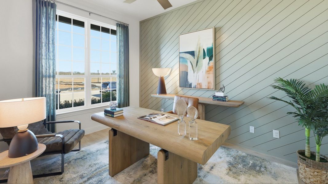 Furnished interior in a model home at Lakeshore Bluffs in Shady Shores (Image 6).