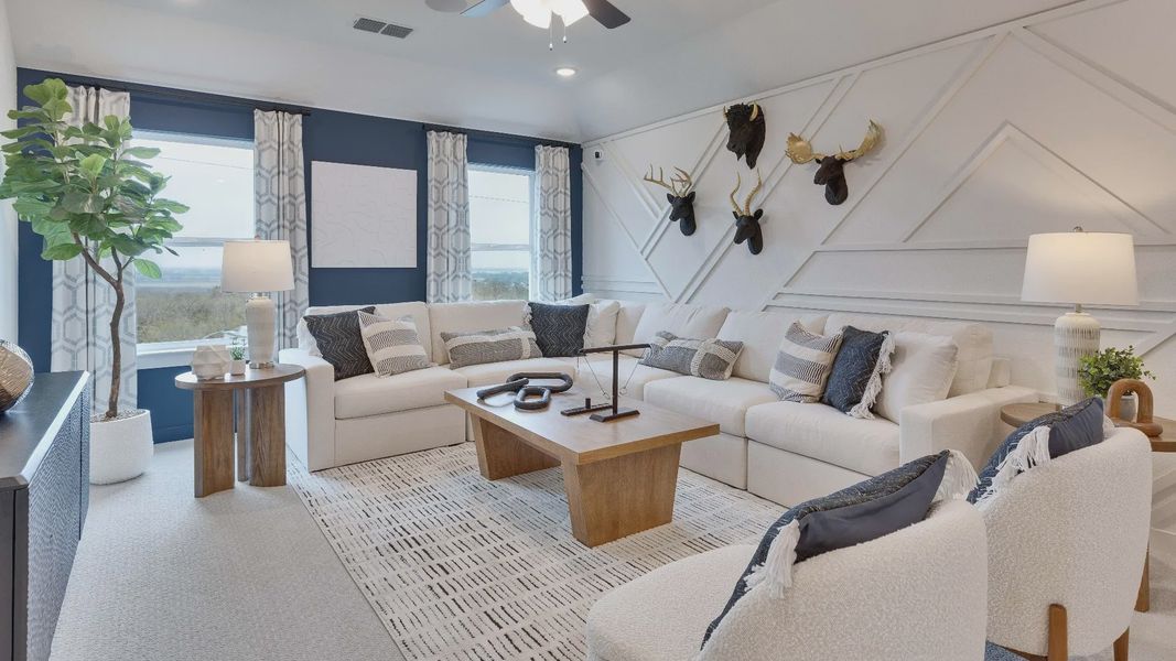 Furnished interior in a model home at Calumet in Jarrell (Image 27).