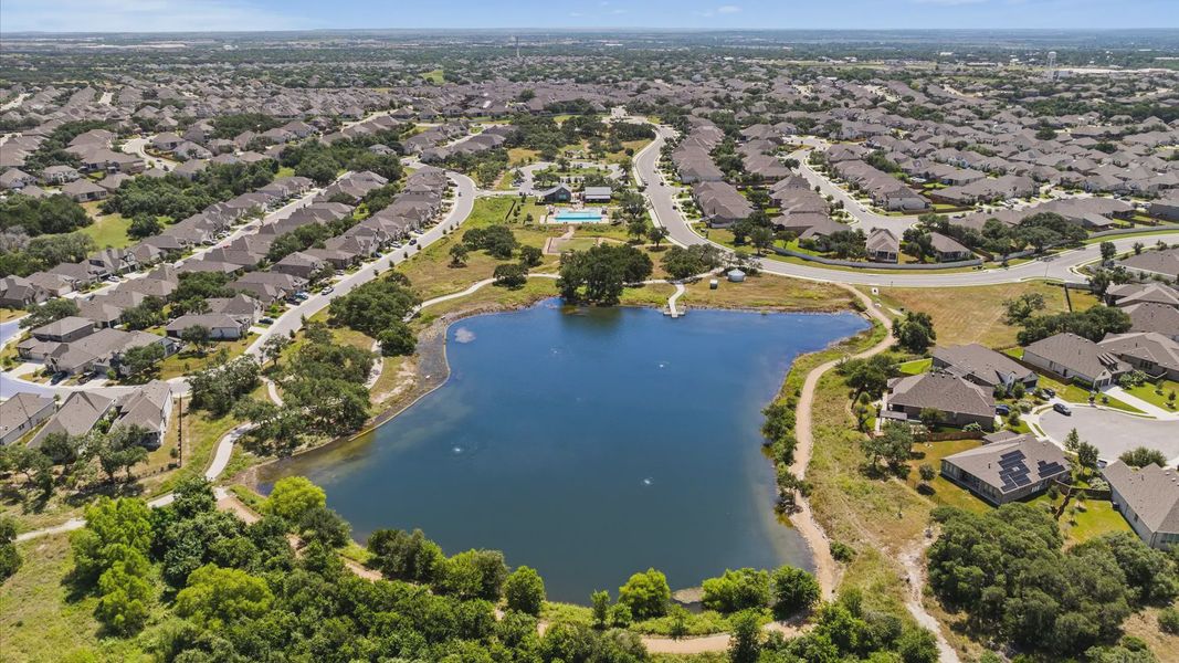 Aerial view of the 6 Creeks community in Kyle, TX, showing layout and nearby surroundings (Image 12).