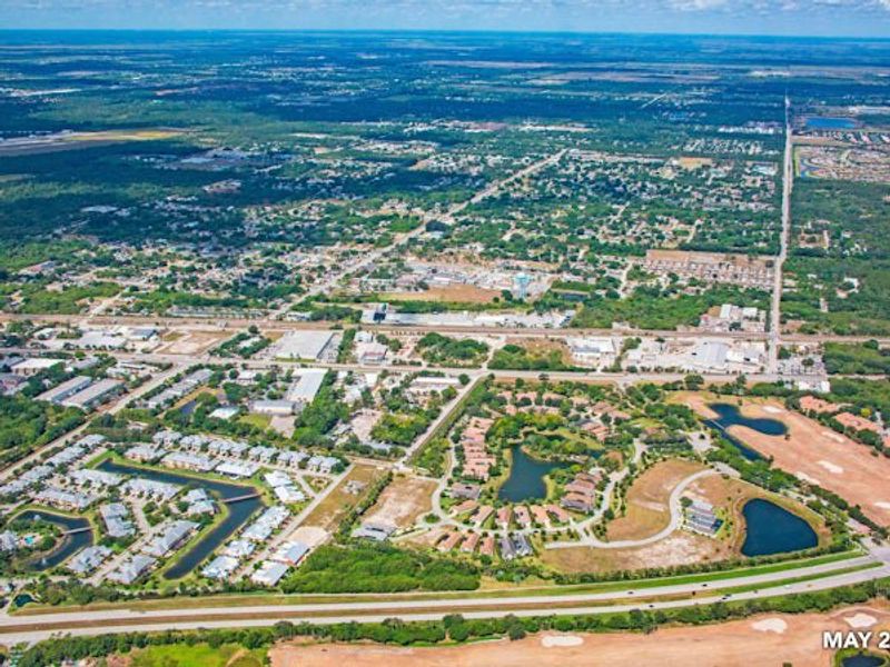 Aerial view of the The Falls at Grand Harbor community in Vero Beach, FL, showing layout and nearby surroundings (Image 21).