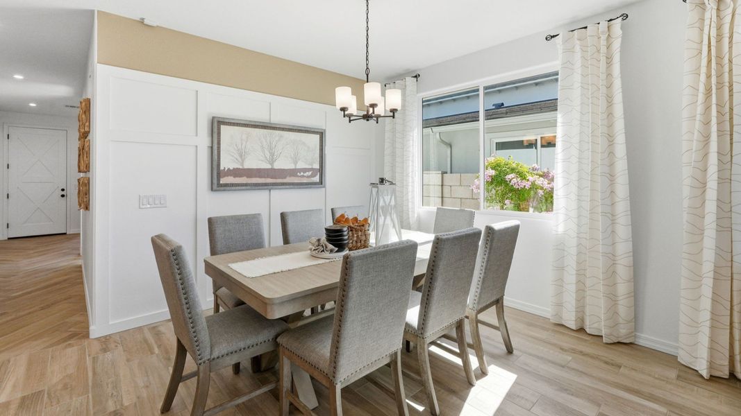 Furnished interior in a model home at Teravalis in Buckeye (Image 11).