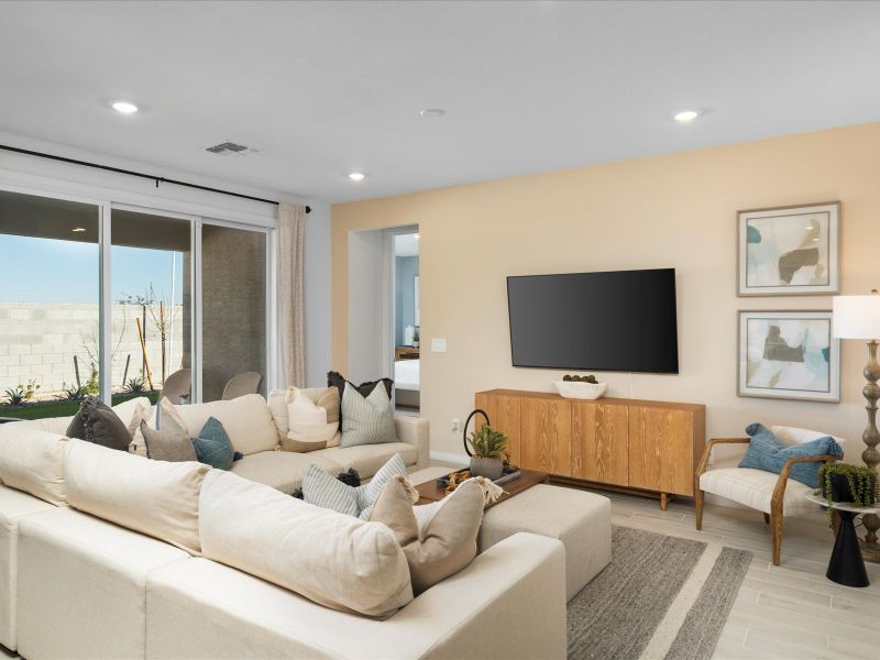 Furnished interior in a model home at Entrada Signature Series in Tolleson (Image 4). Furnished interior in a model home at Entrada Signature Series in Tolleson (Image 4).