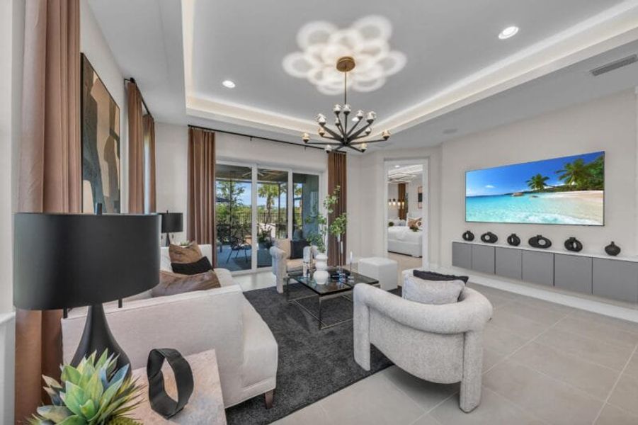 Furnished interior in a model home at Reflection Villas at Watercolor Place in Bradenton (Image 38). Furnished interior in a model home at Reflection Villas at Watercolor Place in Bradenton (Image 38).