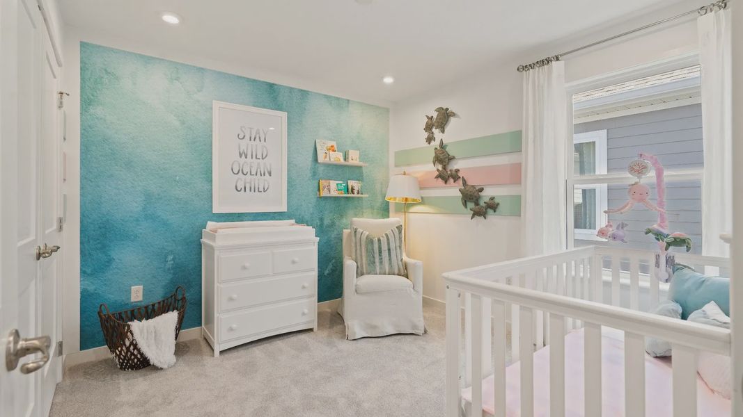 Charming third bedroom, perfect for guests or a nursery—bright, peaceful, and ready for your personal touch.