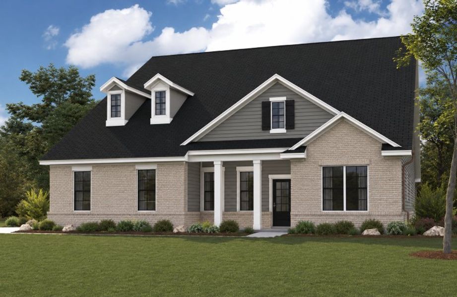 A house with a lawn in front of it. A house with a lawn in front of it.