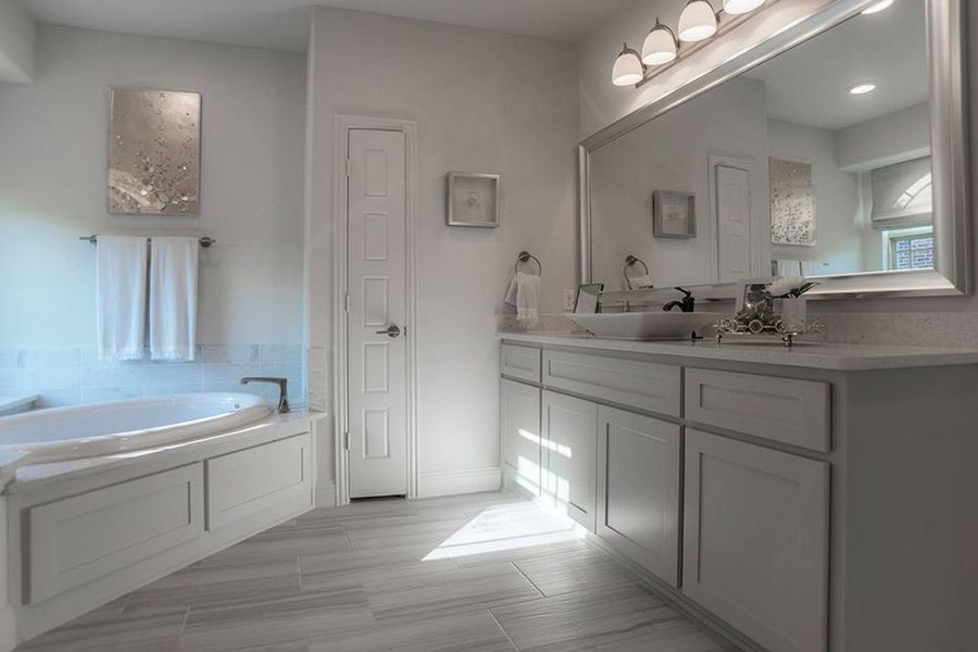Furnished interior in a model home at Cambridge Estates in Prosper (Image 20).