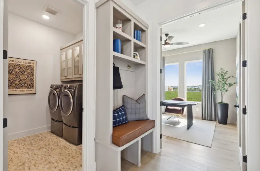 Furnished interior in a model home at Hazelwood 55' Series in Frisco (Image 10).